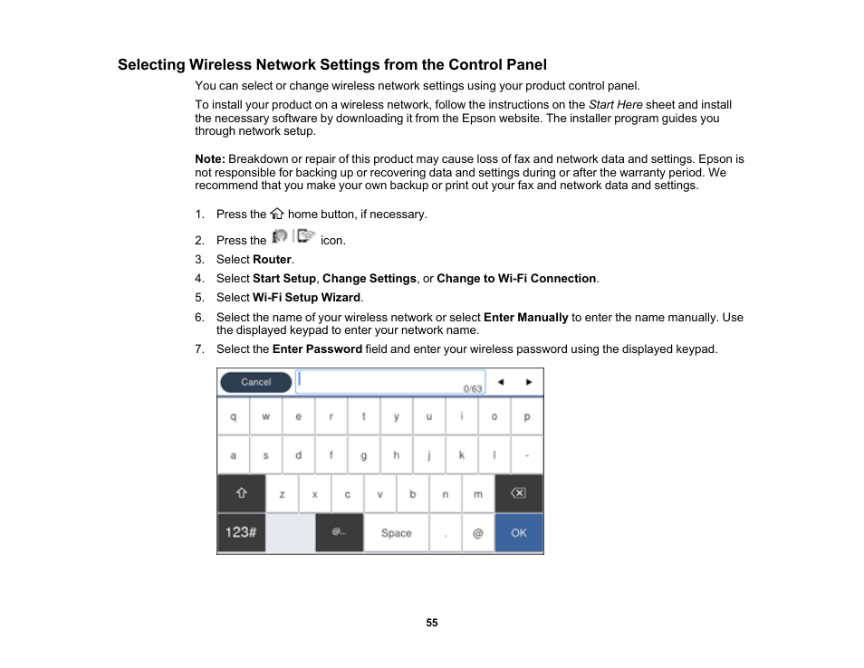 Epson WorkForce Pro WF-C5890 Wireless Color MFP Inkjet Printer User Manual | Page 55 / 426