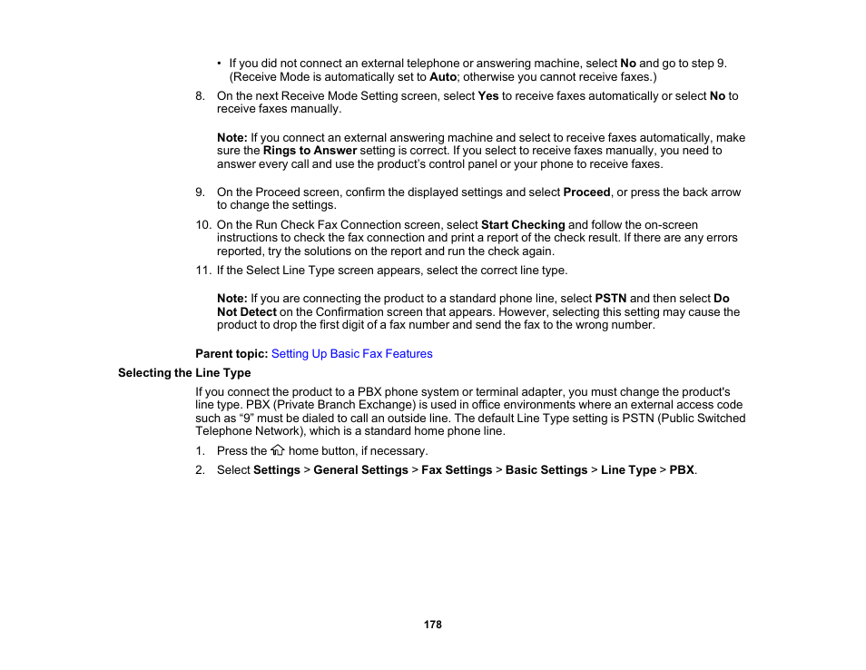 Selecting the line type | Epson WorkForce ST-M3000 Monochrome MFP Supertank Printer User Manual | Page 178 / 348