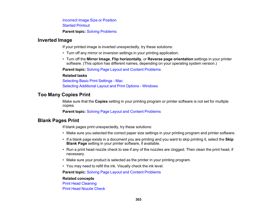 Inverted image, Too many copies print | Epson WorkForce ST-M3000 Monochrome MFP Supertank Printer User Manual | Page 303 / 348