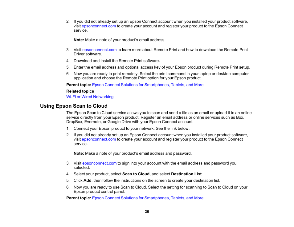 Using epson scan to cloud | Epson WorkForce ST-M3000 Monochrome MFP Supertank Printer User Manual | Page 36 / 348