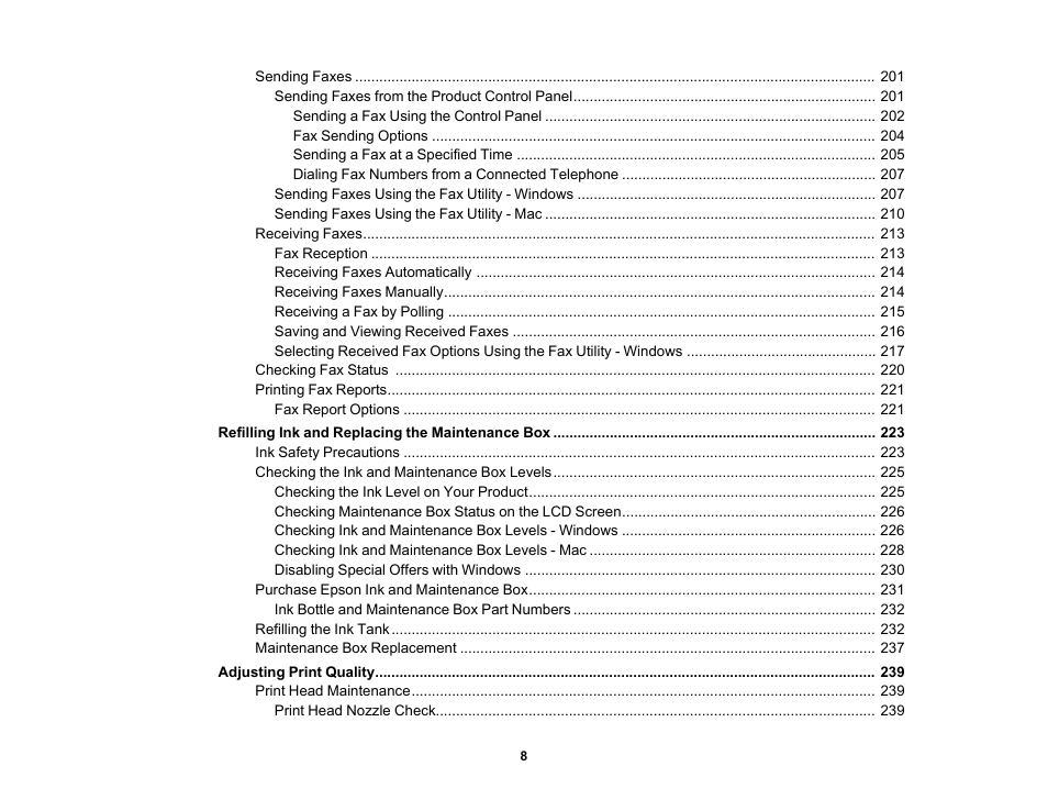 Epson WorkForce ST-M3000 Monochrome MFP Supertank Printer User Manual | Page 8 / 348