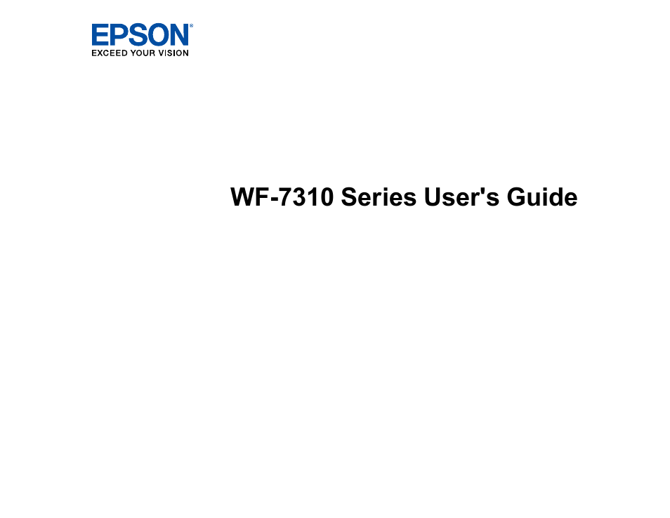 Epson Workforce Pro WF-7310 Wireless Printer User Manual | 210 pages