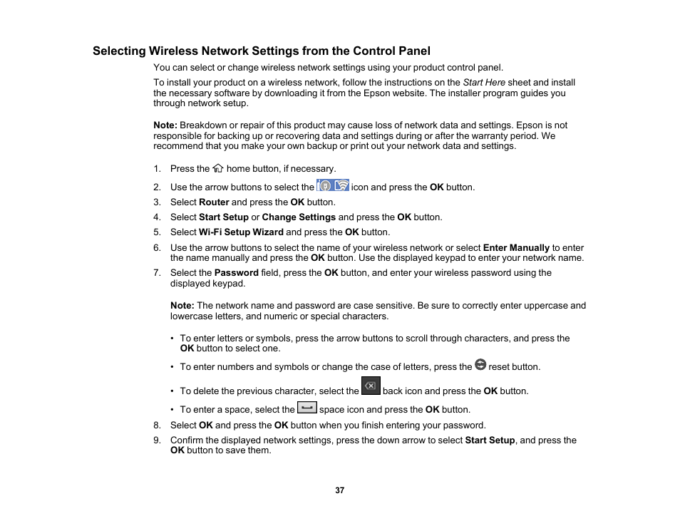 Epson Workforce Pro WF-7310 Wireless Printer User Manual | Page 37 / 210