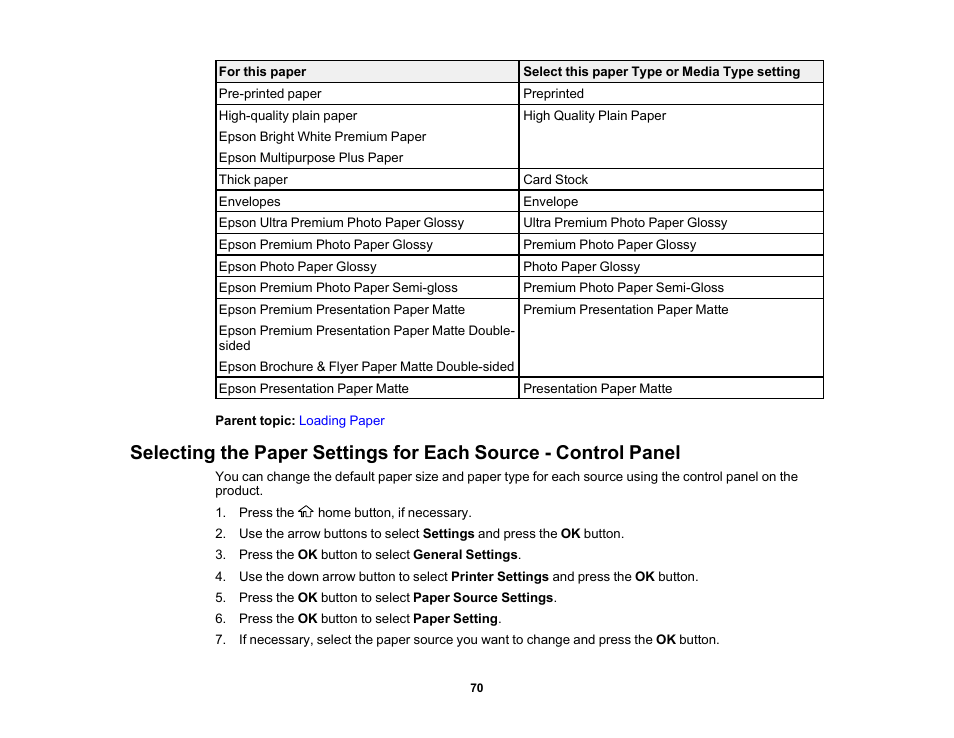 Epson Workforce Pro WF-7310 Wireless Printer User Manual | Page 70 / 210