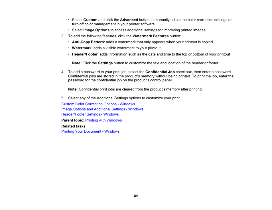 Epson Workforce Pro WF-7310 Wireless Printer User Manual | Page 84 / 210