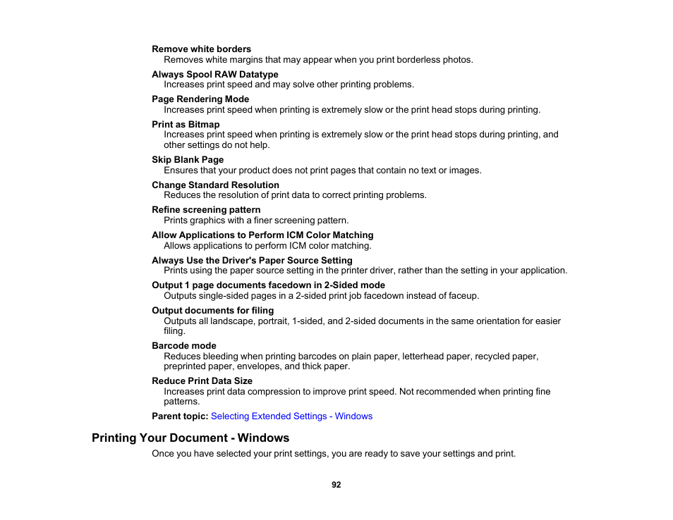 Printing your document - windows | Epson Workforce Pro WF-7310 Wireless Printer User Manual | Page 92 / 210