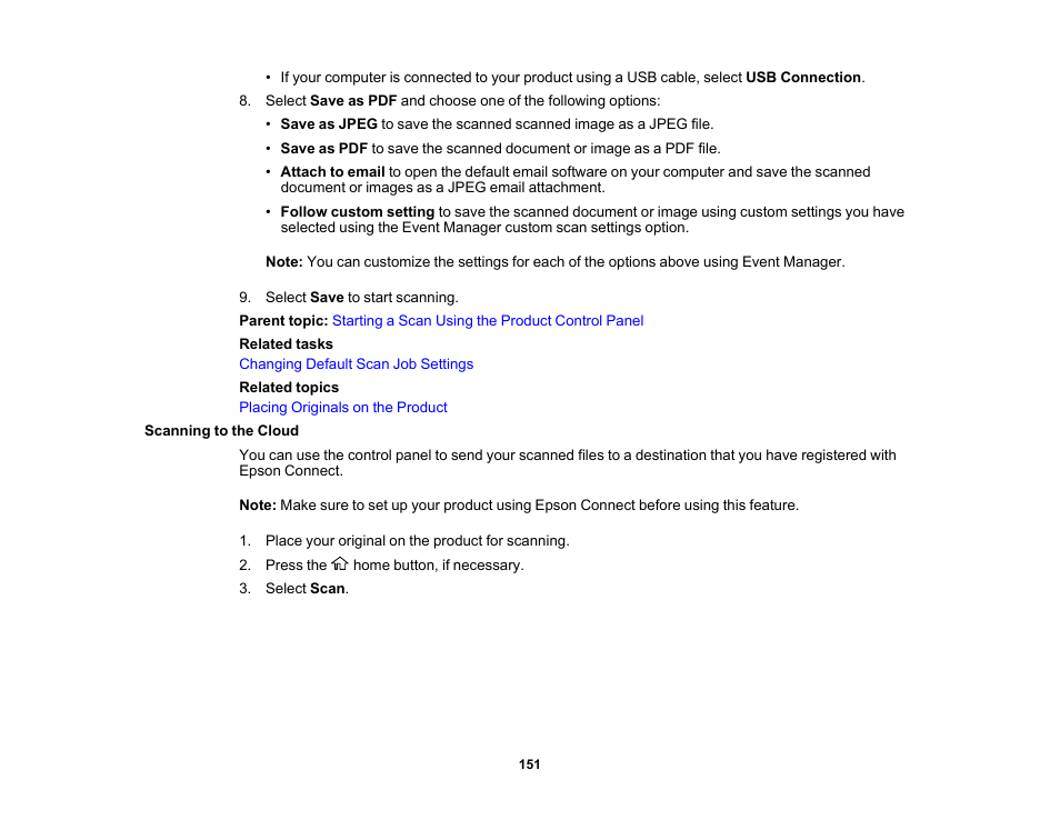 Scanning to the cloud | Epson Expression Photo XP-8700 Wireless All-in One Color Printer User Manual | Page 151 / 350