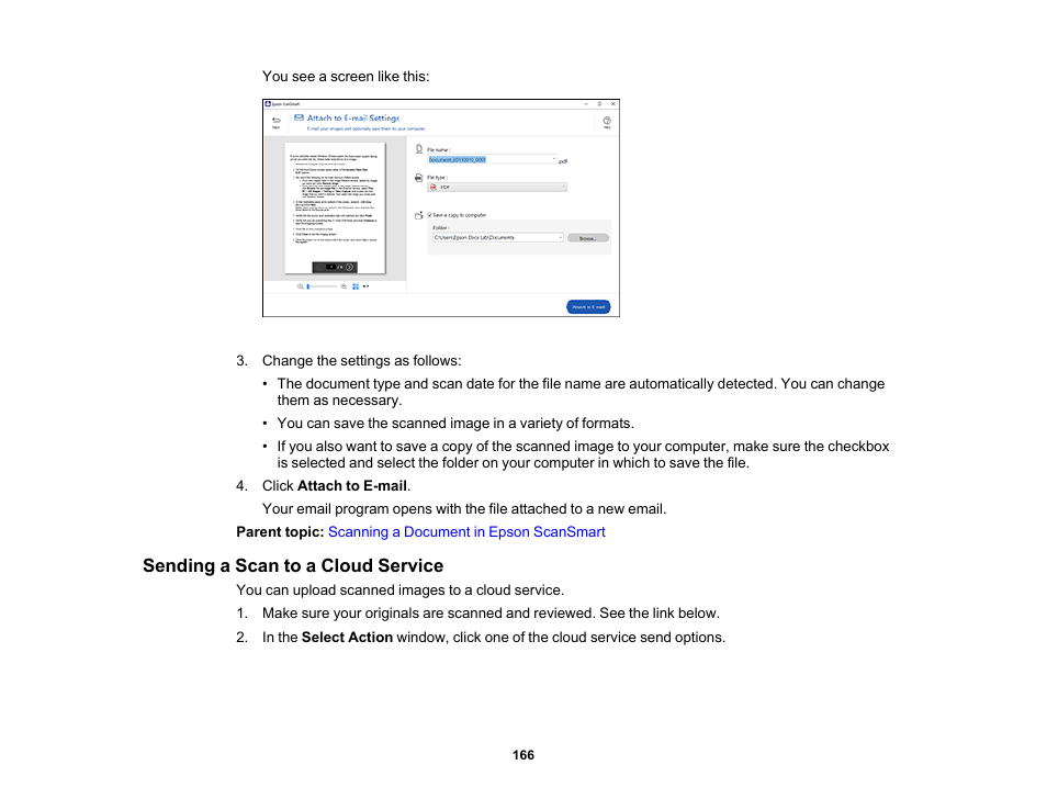 Sending a scan to a cloud service | Epson Expression Photo XP-8700 Wireless All-in One Color Printer User Manual | Page 166 / 350