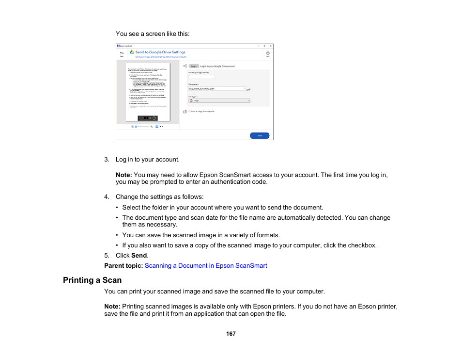 Printing a scan | Epson Expression Photo XP-8700 Wireless All-in One Color Printer User Manual | Page 167 / 350