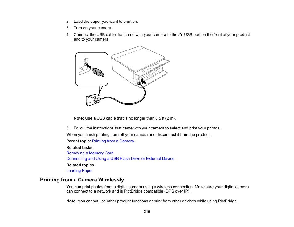 Printing from a camera wirelessly | Epson Expression Photo XP-8700 Wireless All-in One Color Printer User Manual | Page 210 / 350