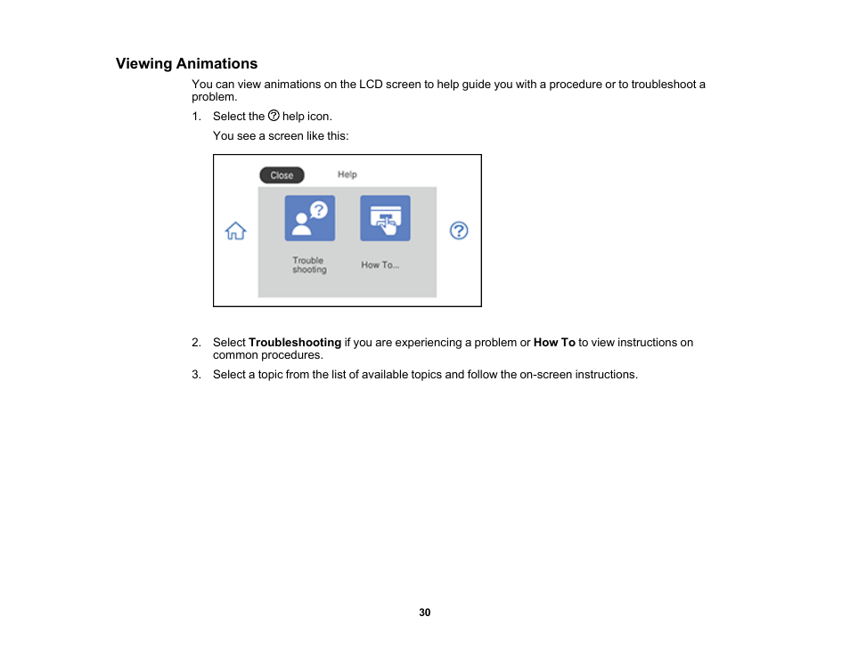 Viewing animations | Epson Expression Photo XP-8700 Wireless All-in One Color Printer User Manual | Page 30 / 350