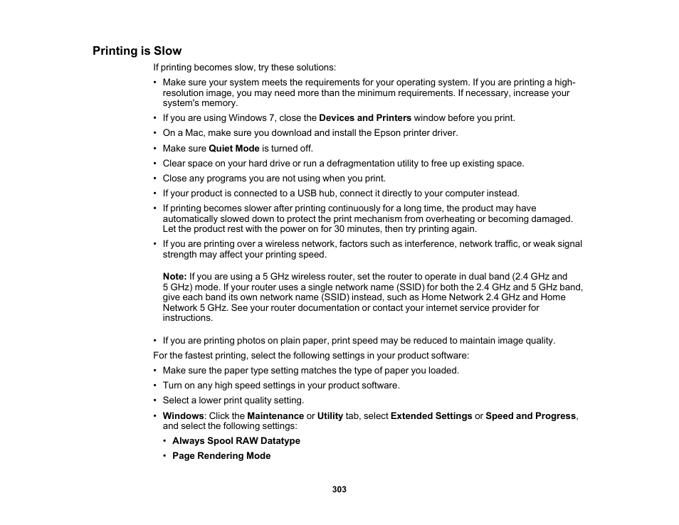 Printing is slow | Epson Expression Photo XP-8700 Wireless All-in One Color Printer User Manual | Page 303 / 350