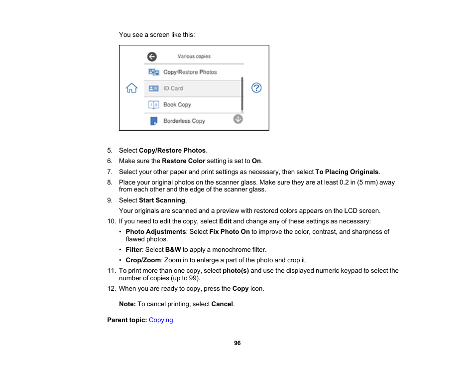 Epson Expression Photo XP-8700 Wireless All-in One Color Printer User Manual | Page 96 / 350