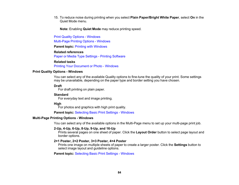Print quality options - windows | Epson WorkForce Pro WF-C4310 Wireless Color Printer User Manual | Page 84 / 209