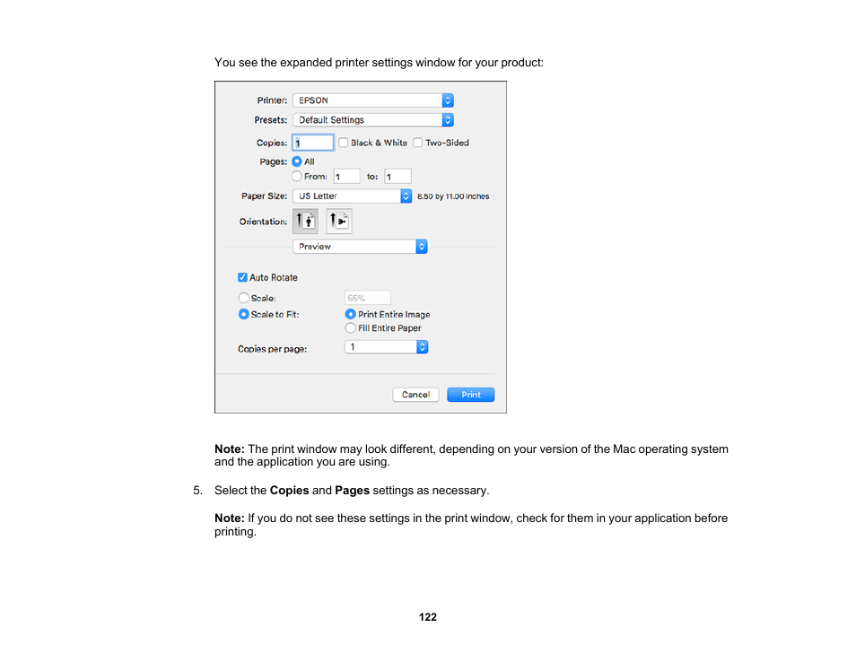 Epson Expression Premium XP-7100 Small-In-One Inkjet Printer User Manual | Page 122 / 340