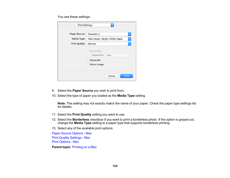 Epson Expression Premium XP-7100 Small-In-One Inkjet Printer User Manual | Page 124 / 340