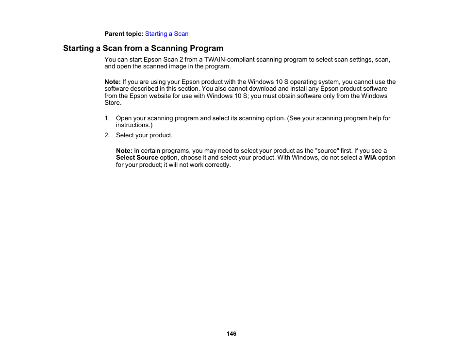 Starting a scan from a scanning program | Epson Expression Premium XP-7100 Small-In-One Inkjet Printer User Manual | Page 146 / 340