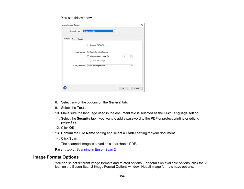 Image format options | Epson Expression Premium XP-7100 Small-In-One Inkjet Printer User Manual | Page 154 / 340