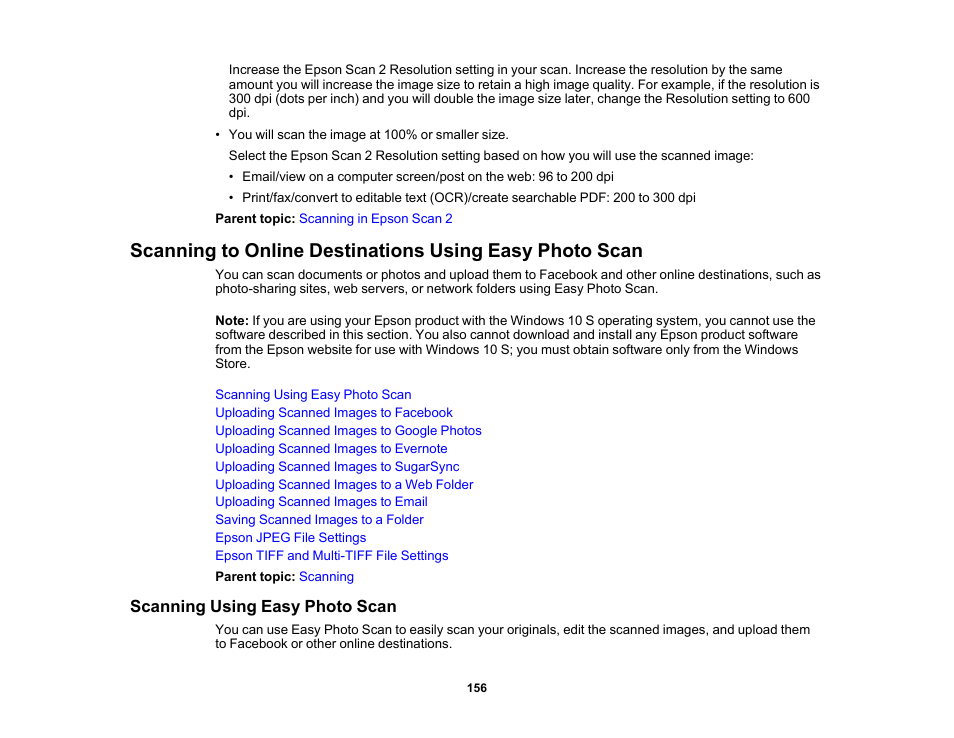 Scanning using easy photo scan | Epson Expression Premium XP-7100 Small-In-One Inkjet Printer User Manual | Page 156 / 340