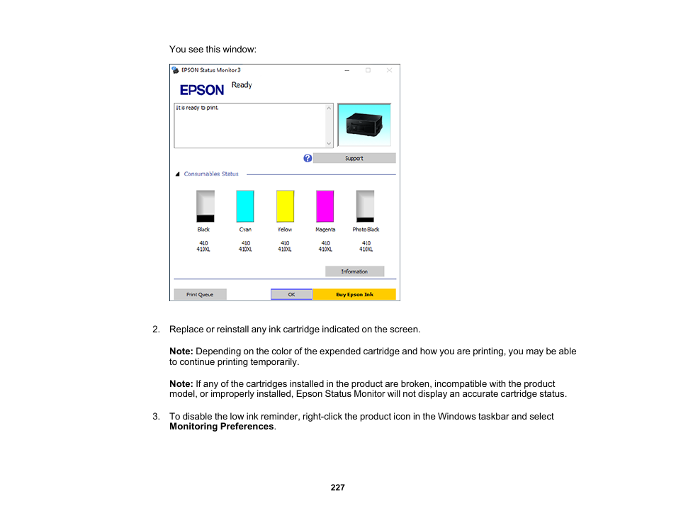 Epson Expression Premium XP-7100 Small-In-One Inkjet Printer User Manual | Page 227 / 340