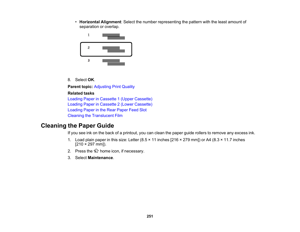 Cleaning the paper guide | Epson Expression Premium XP-7100 Small-In-One Inkjet Printer User Manual | Page 251 / 340