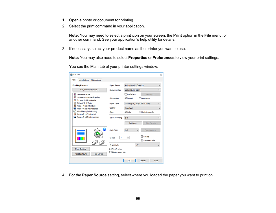 Epson Expression Premium XP-7100 Small-In-One Inkjet Printer User Manual | Page 96 / 340