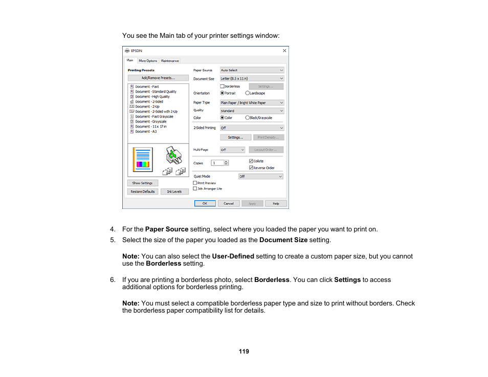 Epson WorkForce Pro WF-7820 All-in-One Inkjet Printer User Manual | Page 119 / 393