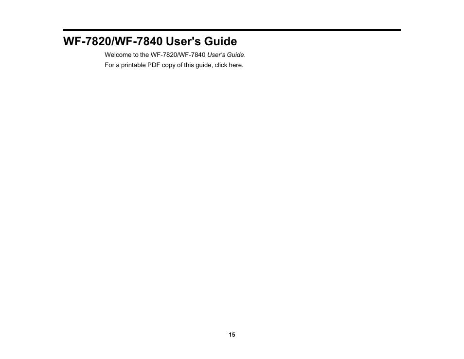 Wf-7820/wf-7840 user's guide | Epson WorkForce Pro WF-7820 All-in-One Inkjet Printer User Manual | Page 15 / 393