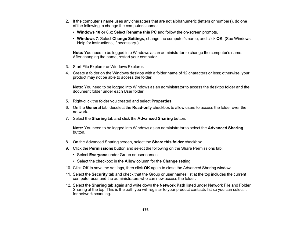 Epson WorkForce Pro WF-7820 All-in-One Inkjet Printer User Manual | Page 176 / 393