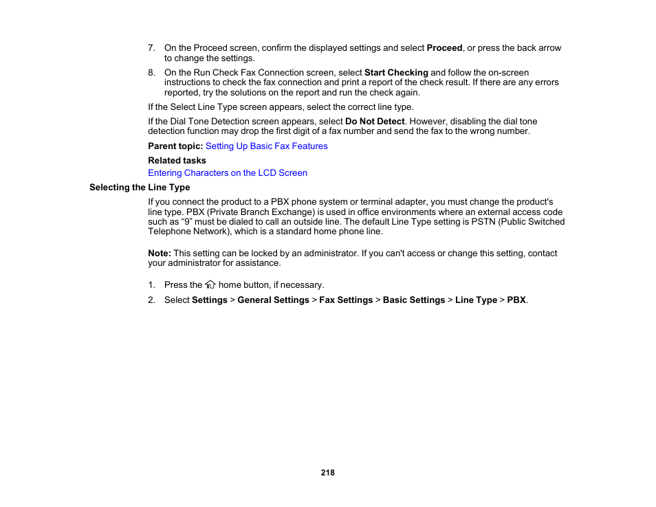Selecting the line type | Epson WorkForce Pro WF-7820 All-in-One Inkjet Printer User Manual | Page 218 / 393