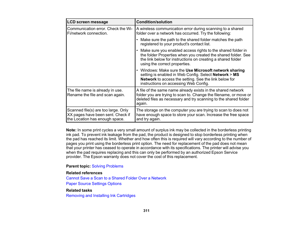 Epson WorkForce Pro WF-7820 All-in-One Inkjet Printer User Manual | Page 311 / 393