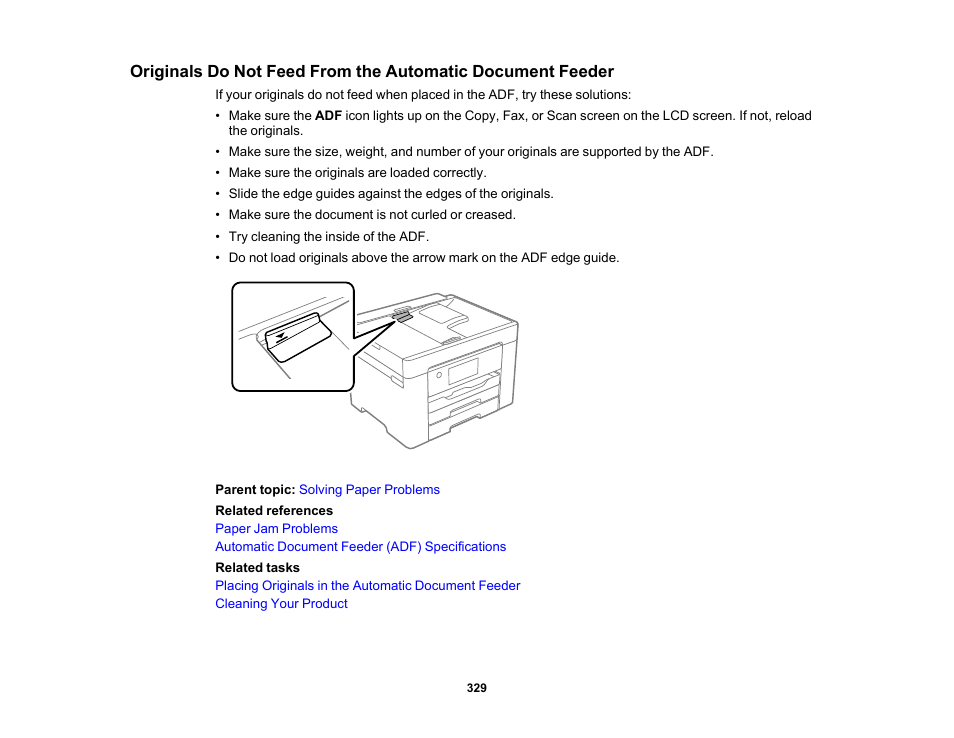 Epson WorkForce Pro WF-7820 All-in-One Inkjet Printer User Manual | Page 329 / 393