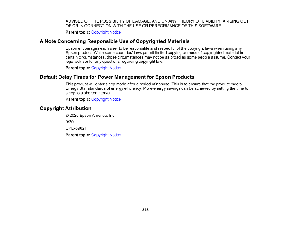 Copyright attribution | Epson WorkForce Pro WF-7820 All-in-One Inkjet Printer User Manual | Page 393 / 393