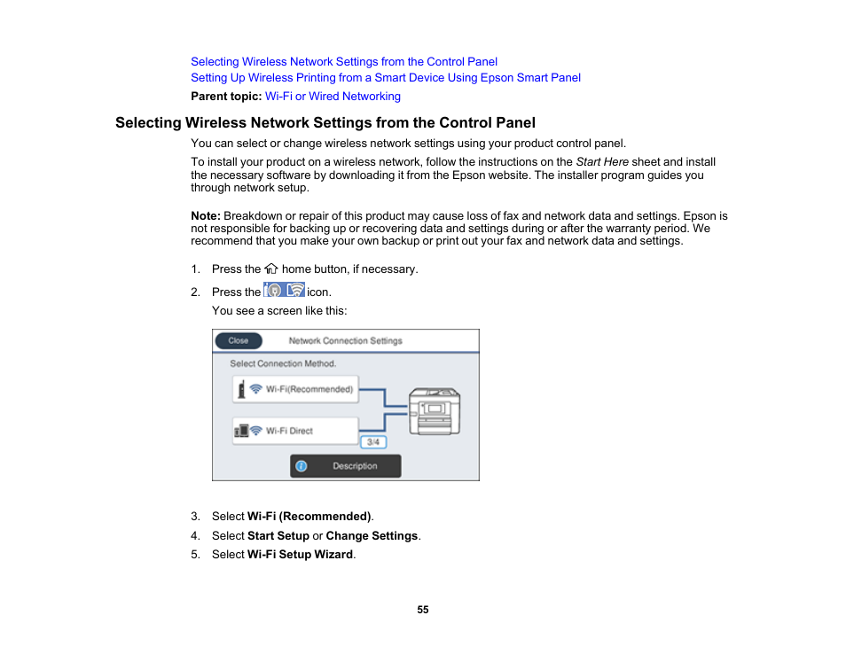 Epson WorkForce Pro WF-7820 All-in-One Inkjet Printer User Manual | Page 55 / 393