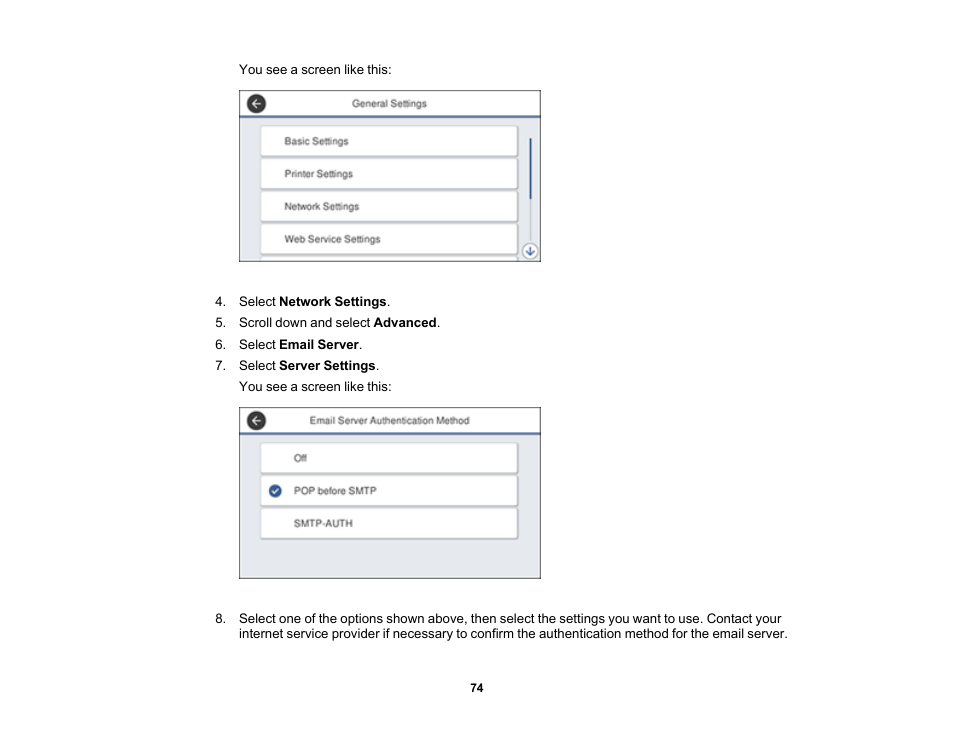 Epson WorkForce Pro WF-7820 All-in-One Inkjet Printer User Manual | Page 74 / 393