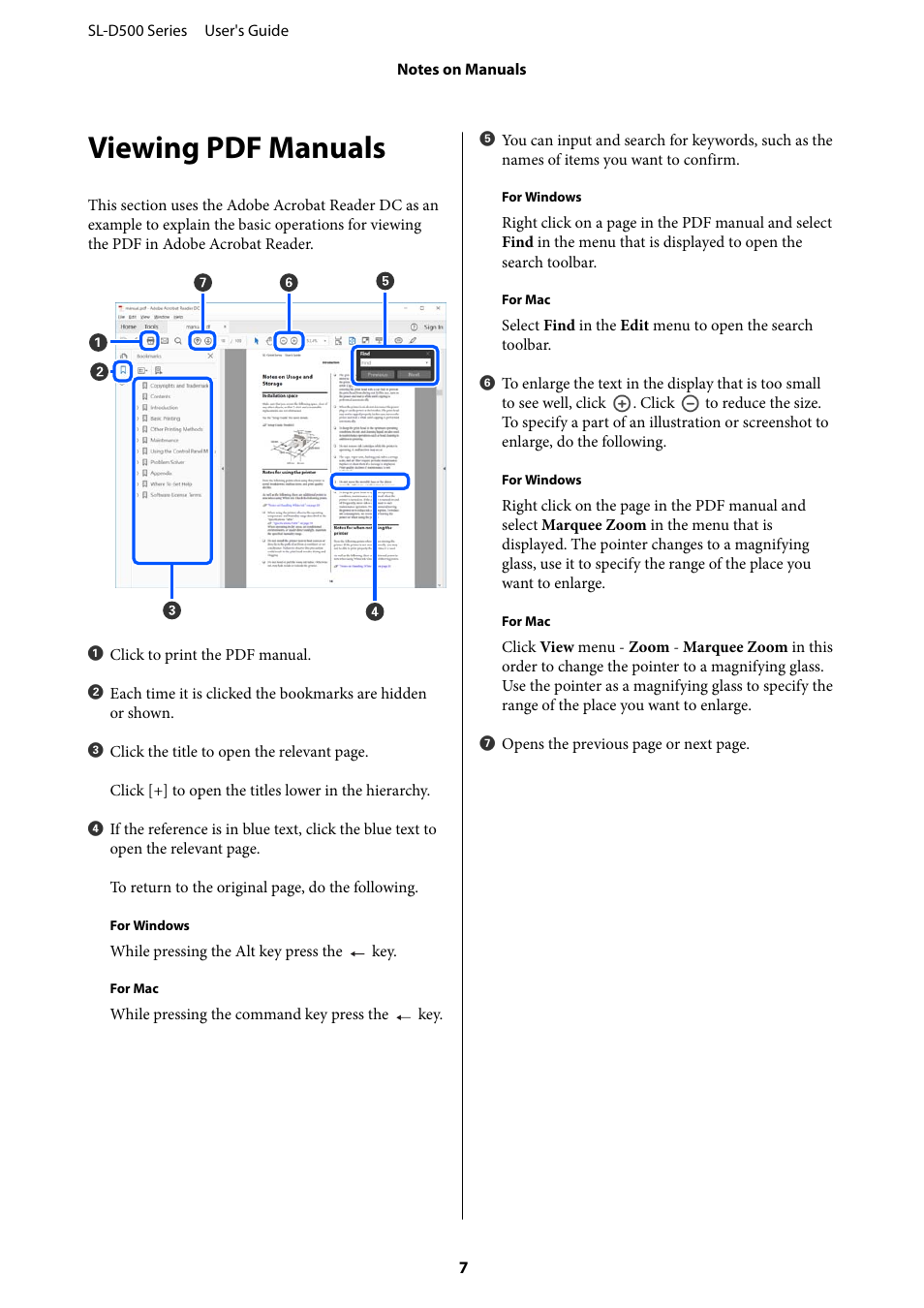 Viewing pdf manuals | Epson SureLab D570 Professional Minilab Photo Printer User Manual | Page 7 / 148