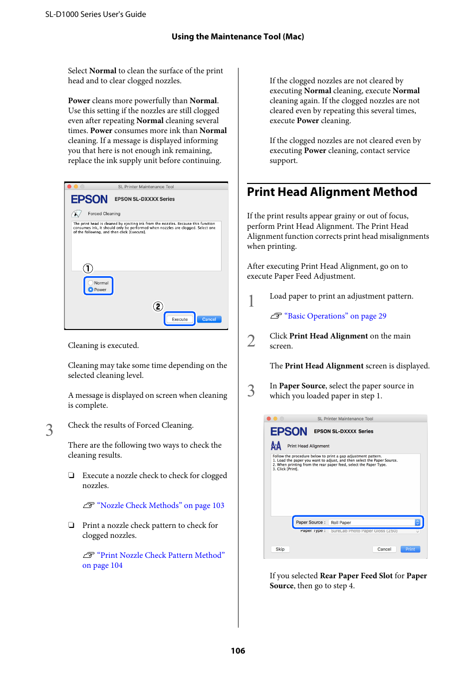 Print head alignment method | Epson SureLab D1070 Professional Minilab Printer User Manual | Page 106 / 198