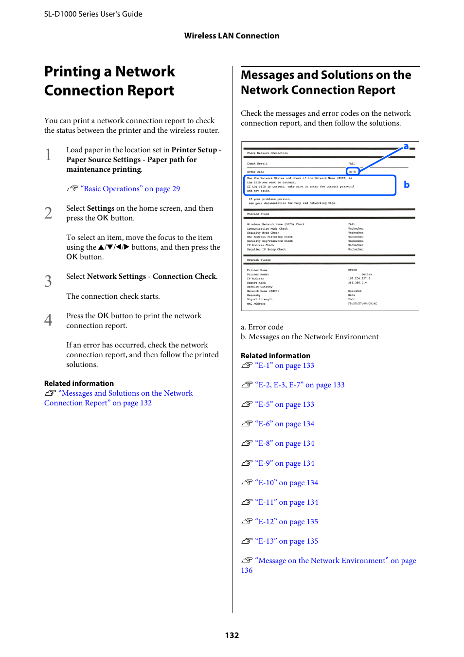 Printing a network connection report | Epson SureLab D1070 Professional Minilab Printer User Manual | Page 132 / 198