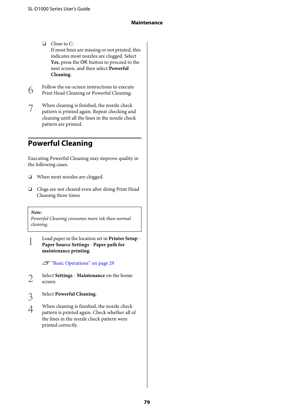 Powerful cleaning | Epson SureLab D1070 Professional Minilab Printer User Manual | Page 79 / 198