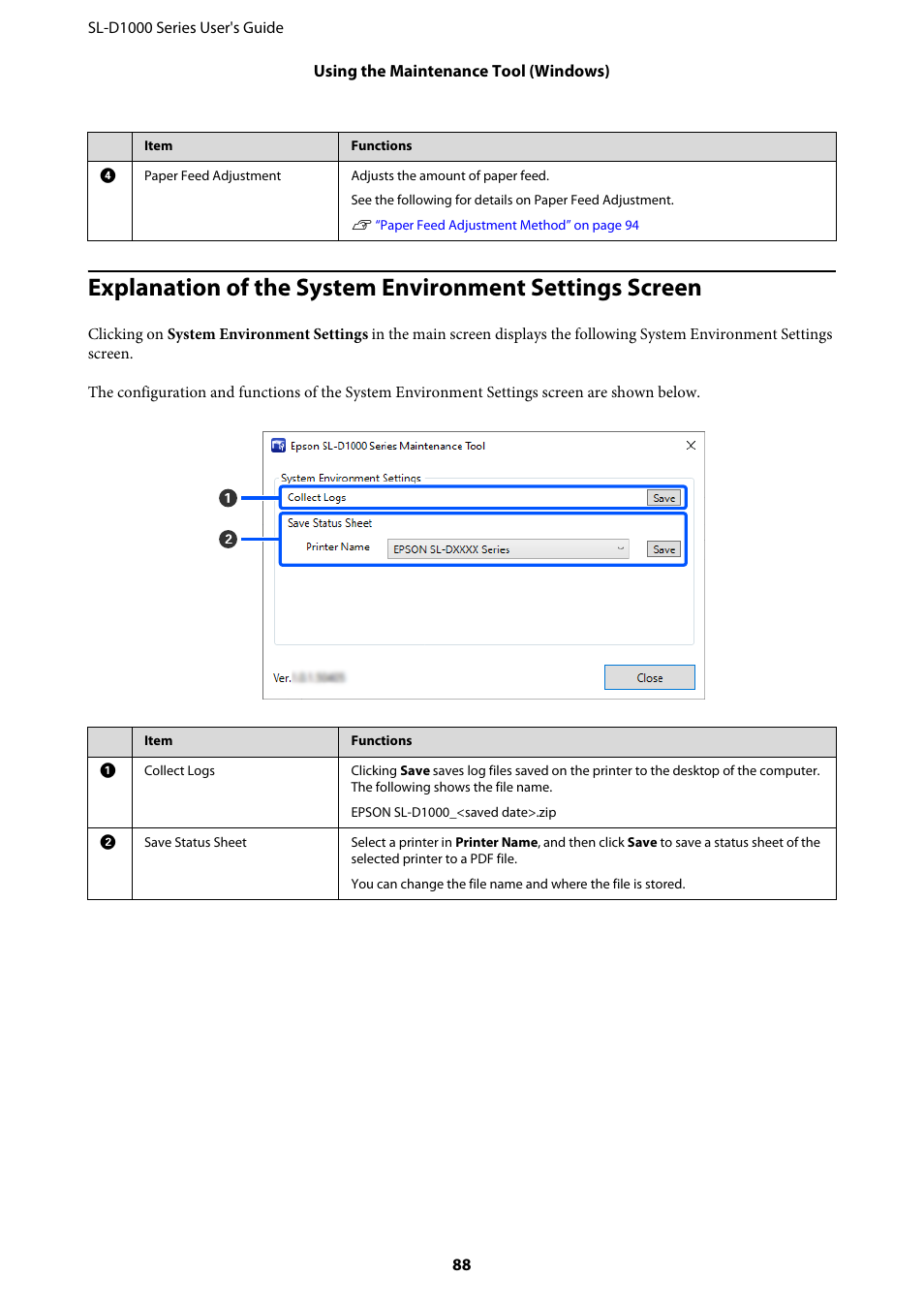 Explanation of the system environment settings | Epson SureLab D1070 Professional Minilab Printer User Manual | Page 88 / 198