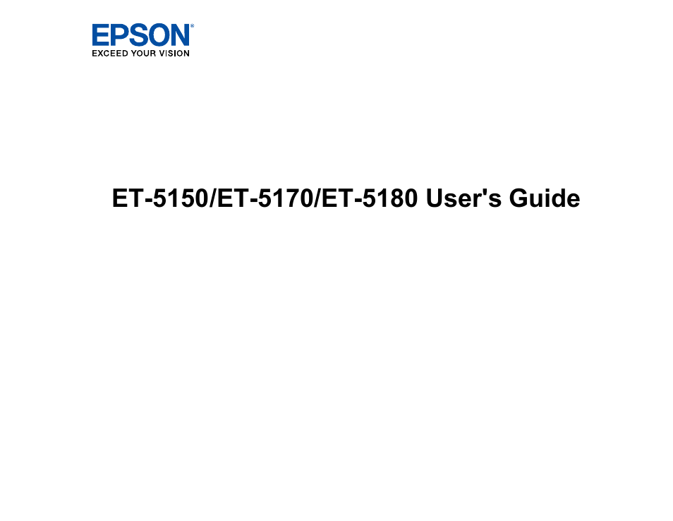 Epson EcoTank Pro ET-5150 Wireless All-in-One Supertank Printer User Manual | 387 pages