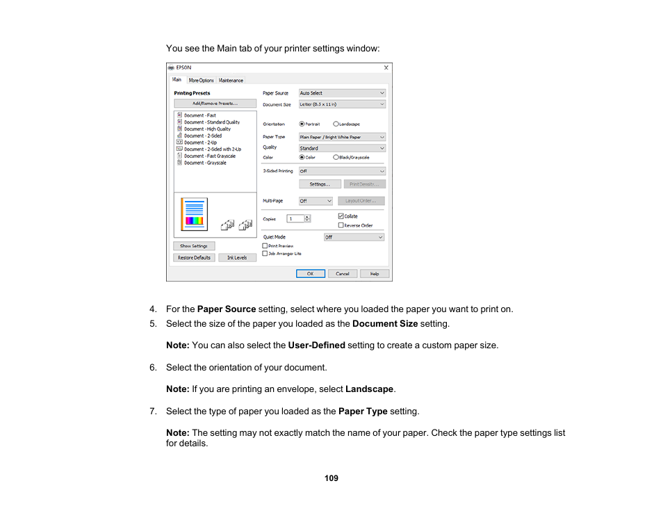 Epson EcoTank Pro ET-5150 Wireless All-in-One Supertank Printer User Manual | Page 109 / 387