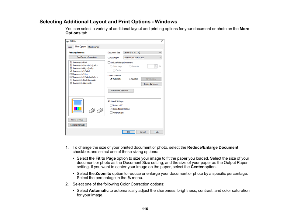 Epson EcoTank Pro ET-5150 Wireless All-in-One Supertank Printer User Manual | Page 116 / 387