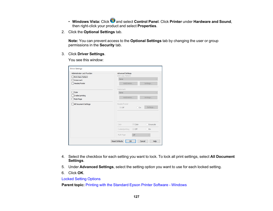 Epson EcoTank Pro ET-5150 Wireless All-in-One Supertank Printer User Manual | Page 127 / 387