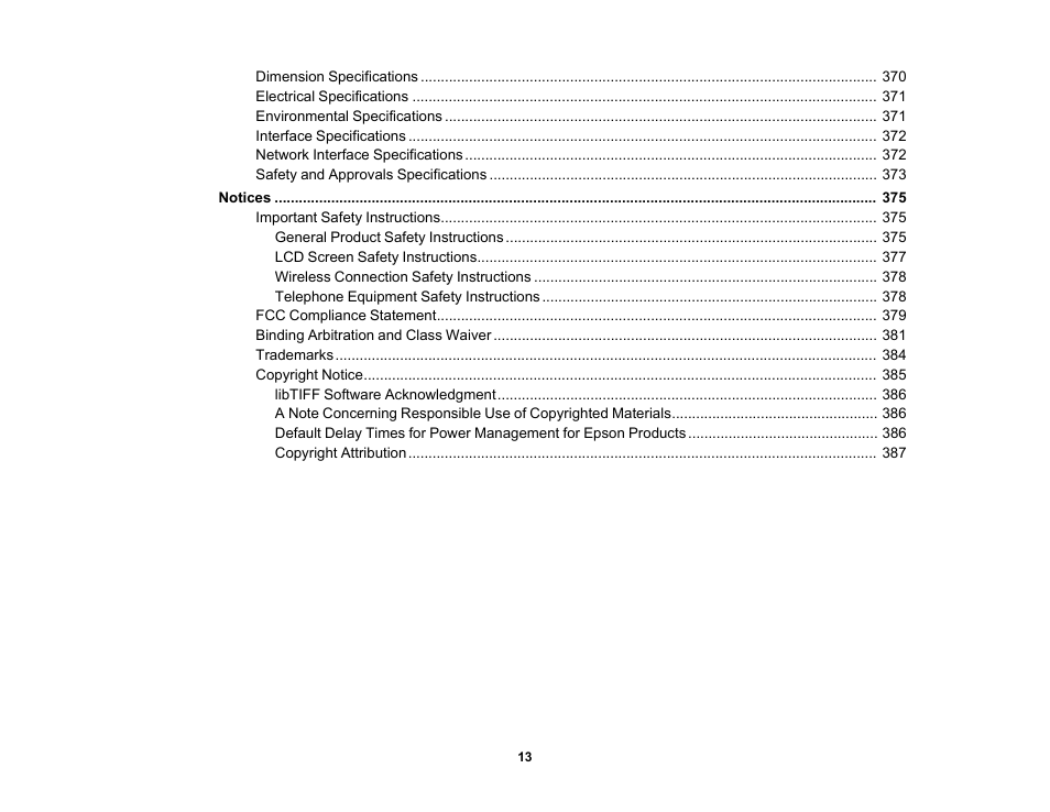 Epson EcoTank Pro ET-5150 Wireless All-in-One Supertank Printer User Manual | Page 13 / 387