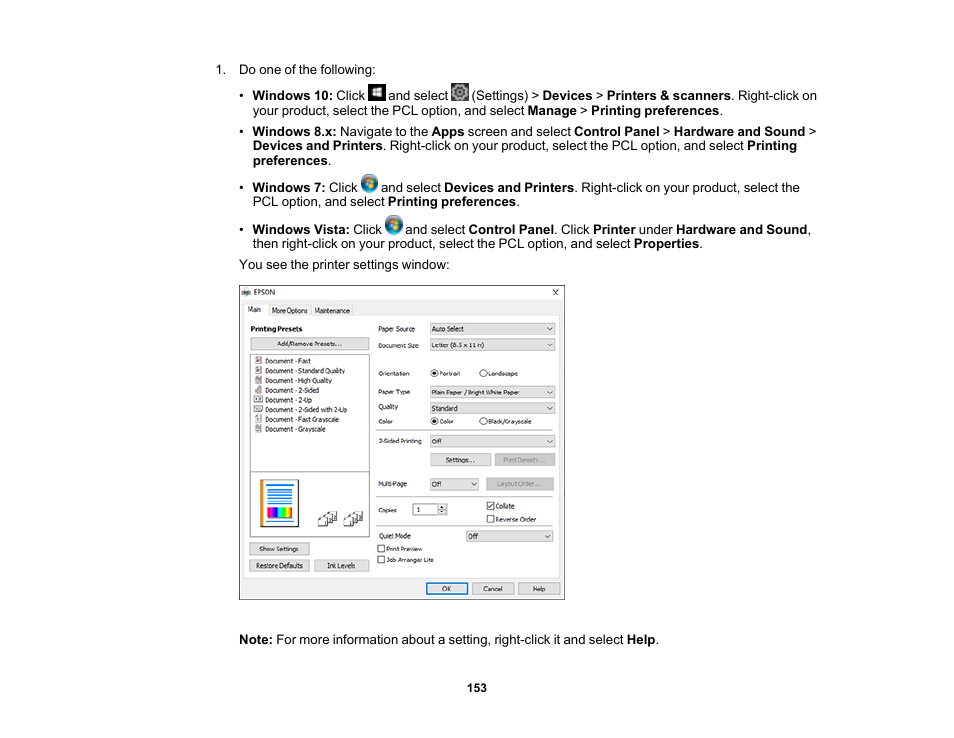 Epson EcoTank Pro ET-5150 Wireless All-in-One Supertank Printer User Manual | Page 153 / 387