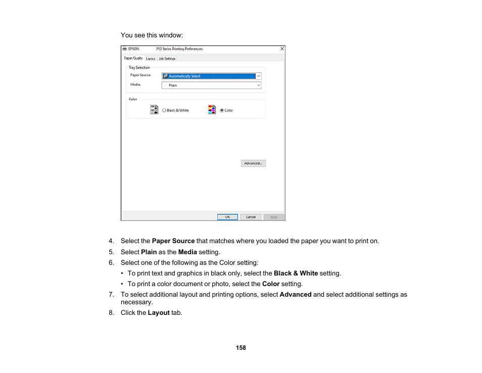 Epson EcoTank Pro ET-5150 Wireless All-in-One Supertank Printer User Manual | Page 158 / 387