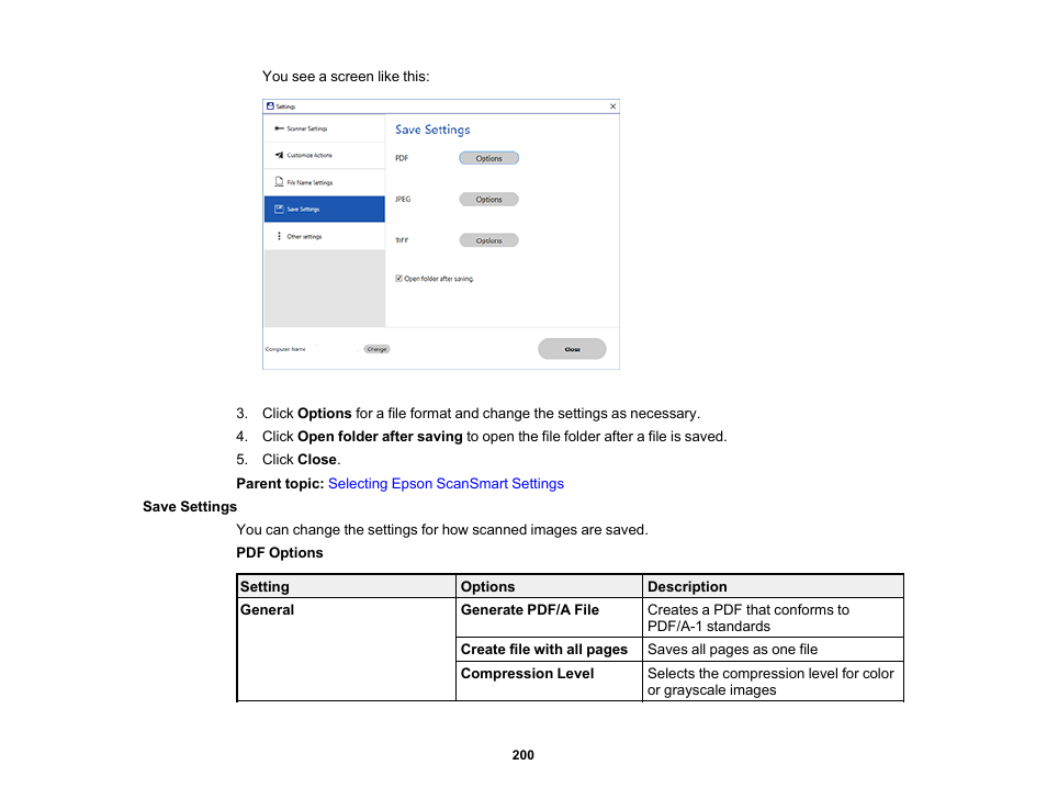 Save settings | Epson EcoTank Pro ET-5150 Wireless All-in-One Supertank Printer User Manual | Page 200 / 387