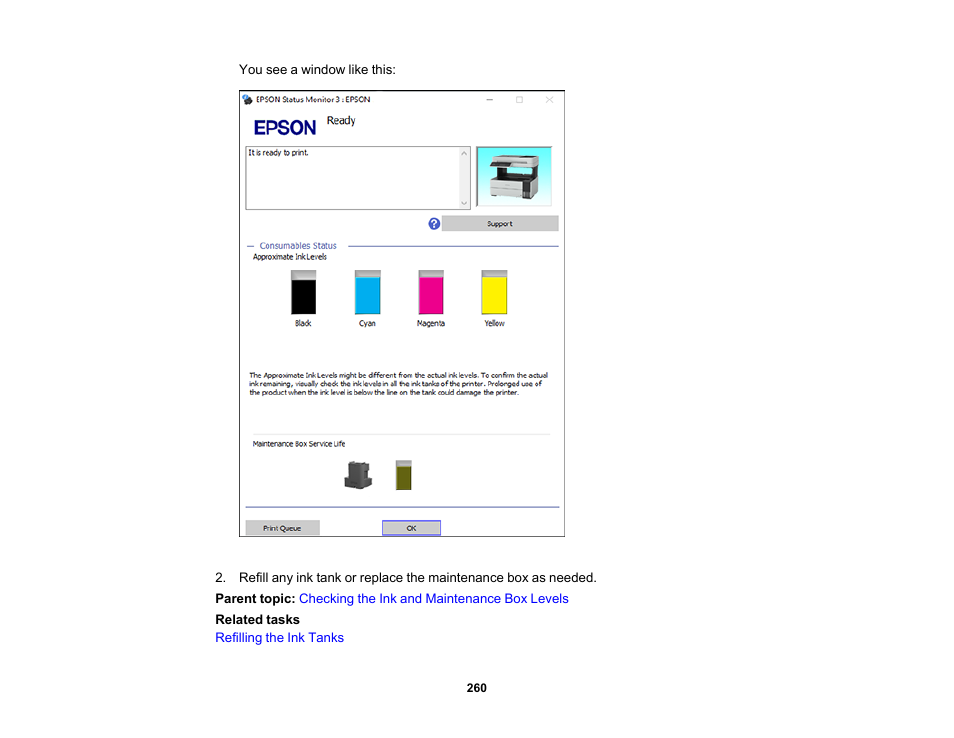 Epson EcoTank Pro ET-5150 Wireless All-in-One Supertank Printer User Manual | Page 260 / 387