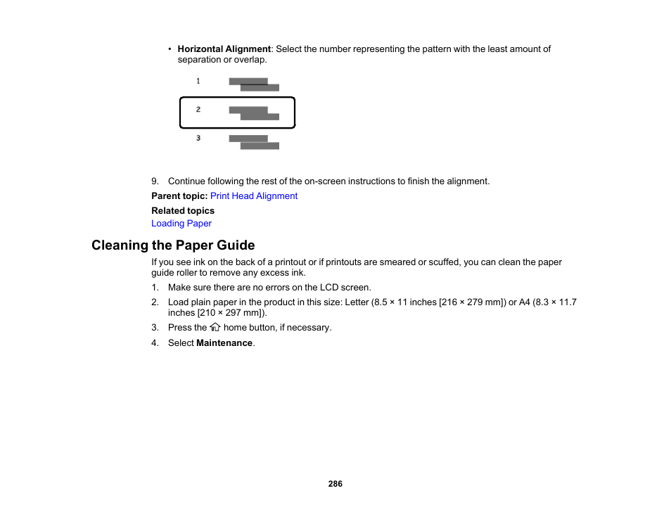 Cleaning the paper guide | Epson EcoTank Pro ET-5150 Wireless All-in-One Supertank Printer User Manual | Page 286 / 387